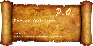 Pecker Ovidiusz névjegykártya